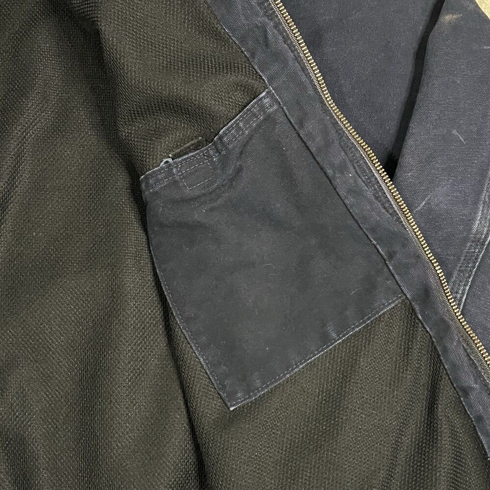 Vintage Carhartt Faded Navy Hooded Thermal Lined Canvas Jacket J25MDT Sz L Tall - Picture 15 of 15